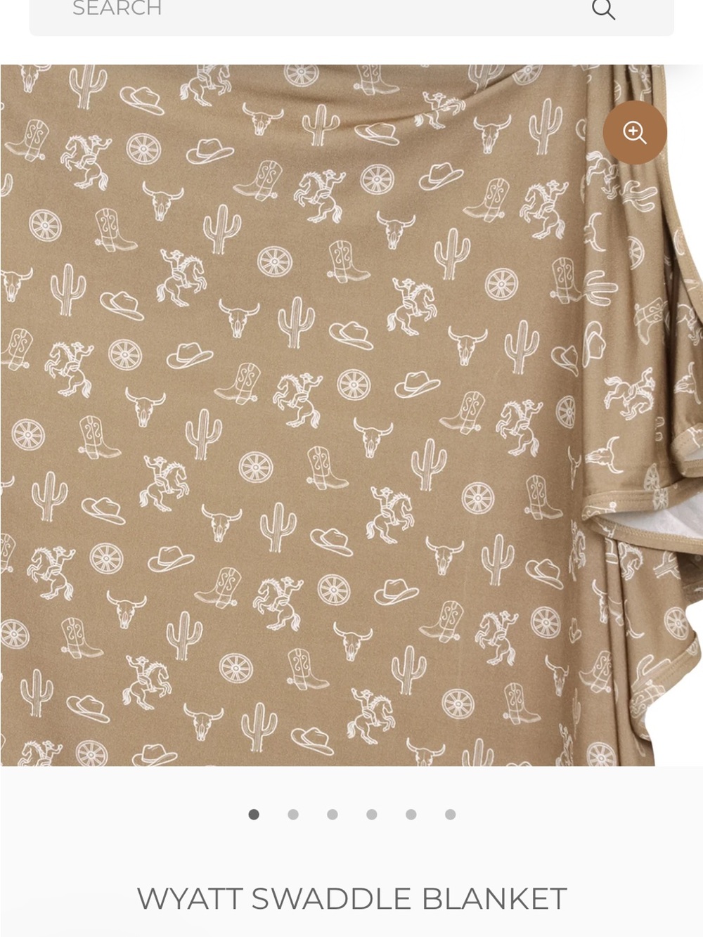 Lou Lou & Company Tan Wyatt Cowboy Print Swaddle